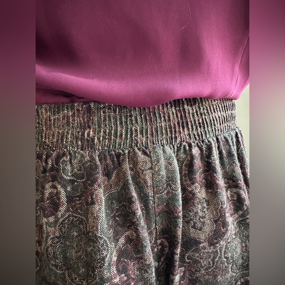 First Option Too Vintage Paisley Design Pleaded Sz XL Elastic Waist Runs… - Picture 6 of 11